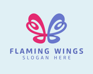 Butterfly Loop Sign logo design