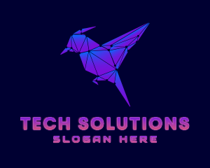 Geometric Cyber Bird Logo