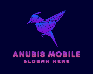 Geometric Cyber Bird logo design