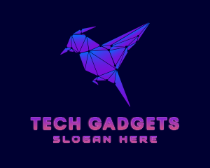 Geometric Cyber Bird logo