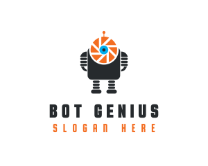 Camera Shutter Robot logo design