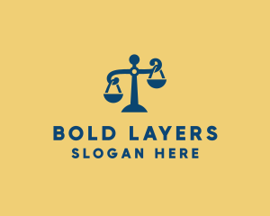 Justice Law Scales  logo design