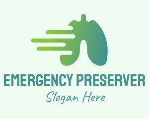 Green Fast Recovery Lung logo design