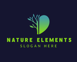 Heart Nature Tree logo design