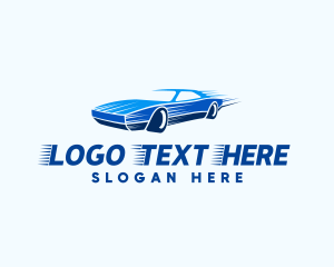 Blue Sports Car Logo