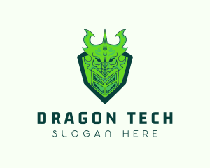 Green Dragon Gaming Shield logo design