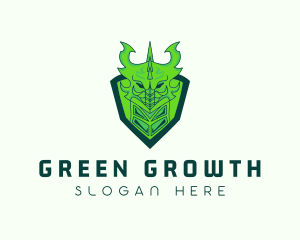 Green Dragon Gaming Shield logo design