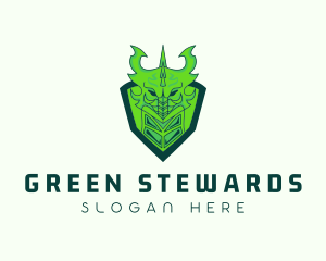 Green Dragon Gaming Shield logo design