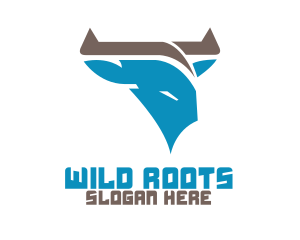 Blue Wild Bull logo design