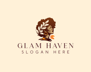 Afro Glam Woman logo design