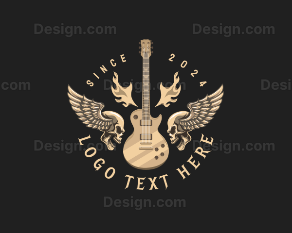 Guitar Skull Band Logo