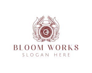 Floral Camera Photography logo design