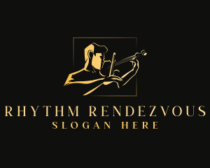 Violin Violinist Instrument logo design