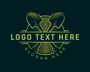 Shovel Landscaping Garden Logo