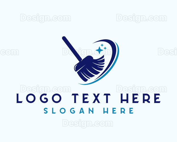 Cleaning Maintenance Broom Logo