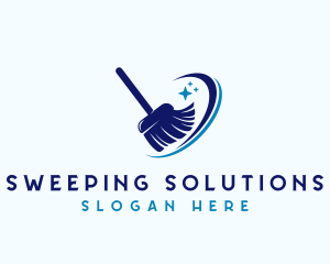 Cleaning Maintenance Broom logo design