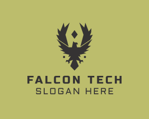 Diamond Falcon Bird logo design