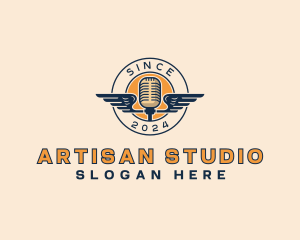 Microphone Recording Studio logo design