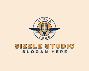 Microphone Recording Studio logo design