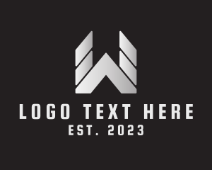 Metallic Masculine Business Letter W logo