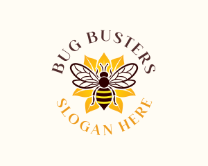 Floral Bee Wings logo design