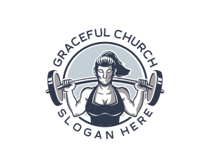 Barbell Woman Gym Logo