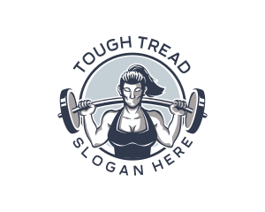 Barbell Woman Gym logo design