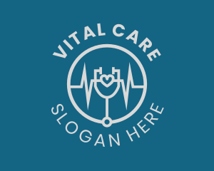 Stethoscope Heart Lifeline logo