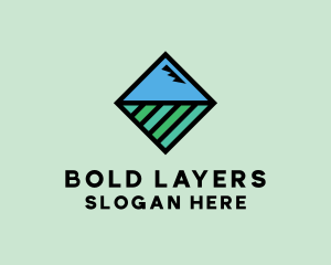 Square Nature Landscape logo design