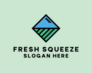 Square Nature Landscape logo design