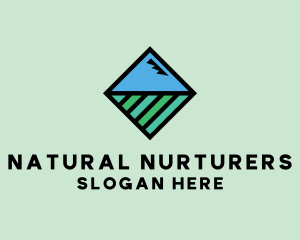 Square Nature Landscape logo design