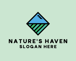 Square Nature Landscape logo design