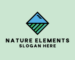 Square Nature Landscape logo design