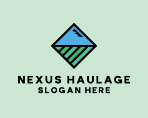 Square Nature Landscape logo design