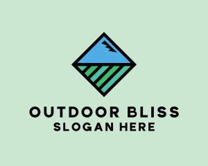 Square Nature Landscape logo design