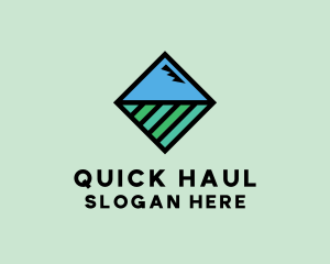 Square Nature Landscape logo design