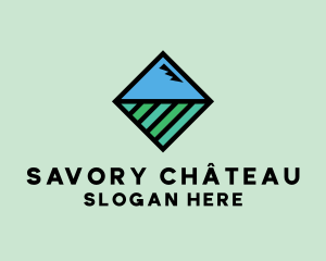 Square Nature Landscape logo design