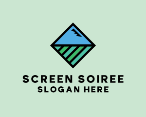 Square Nature Landscape logo design