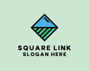 Square Nature Landscape logo design