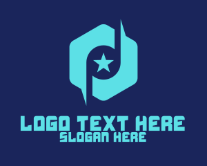 Producer - Star Note Hexagon logo design