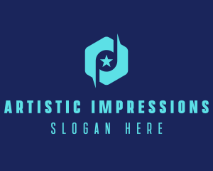 Star Note Hexagon logo design