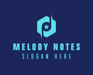 Star Note Hexagon logo design