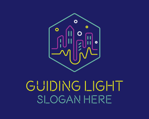 Neon Lights City logo design