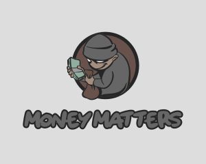 Money Thief Burglar logo design