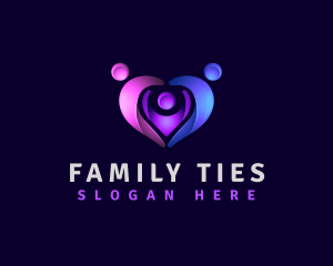 Family People Heart logo design