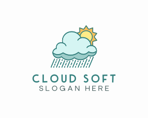 Rain Cloud Sun Weather logo design