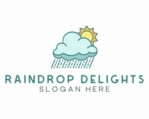 Rain Cloud Sun Weather logo design