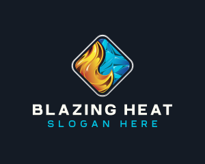 Heating Cooling HVAC logo design