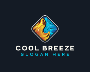 Heating Cooling HVAC logo design