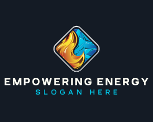 Heating Cooling HVAC logo design